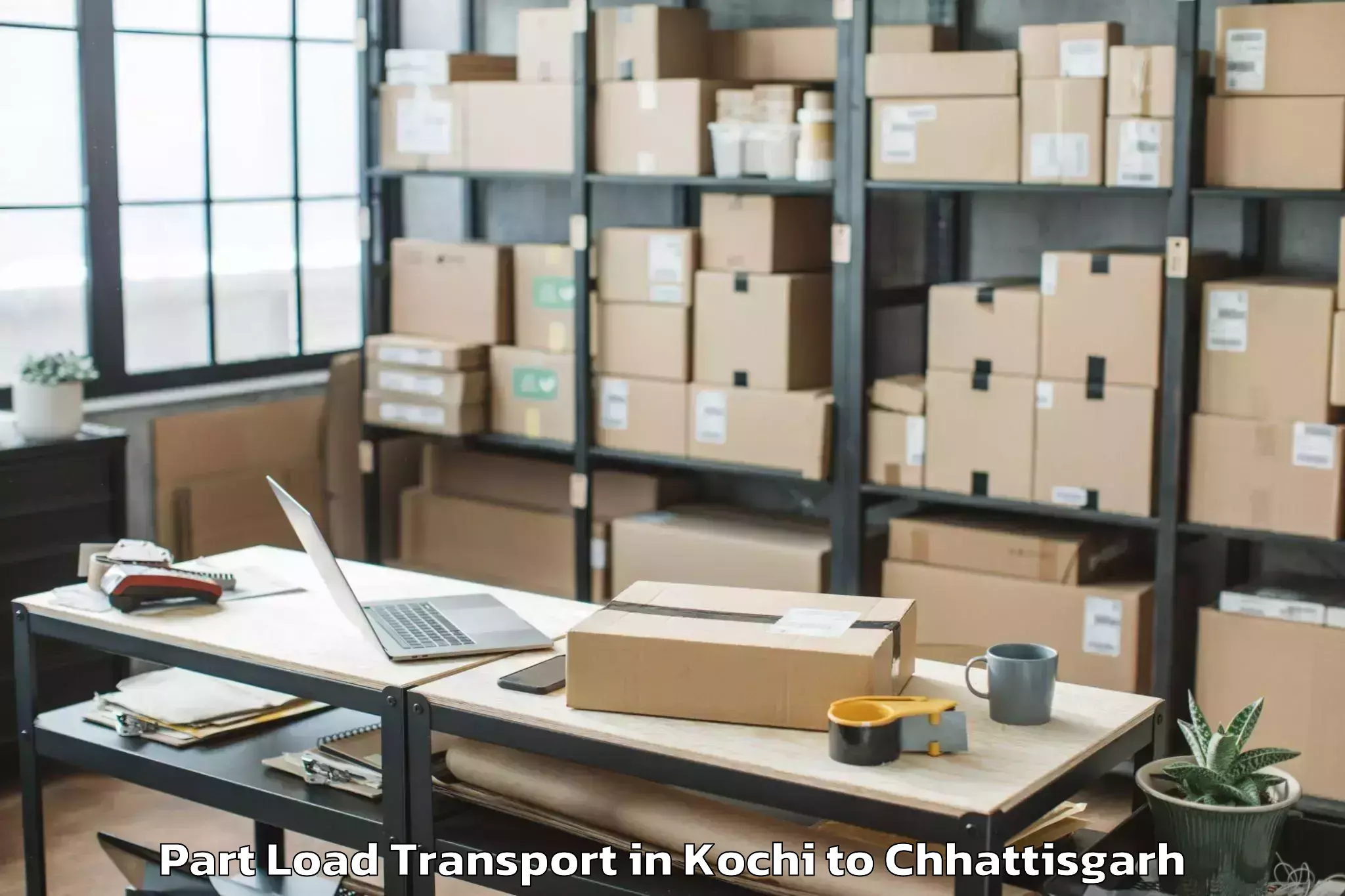 Book Your Kochi to Jashpur Part Load Transport Today